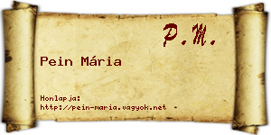 Pein Mária névjegykártya